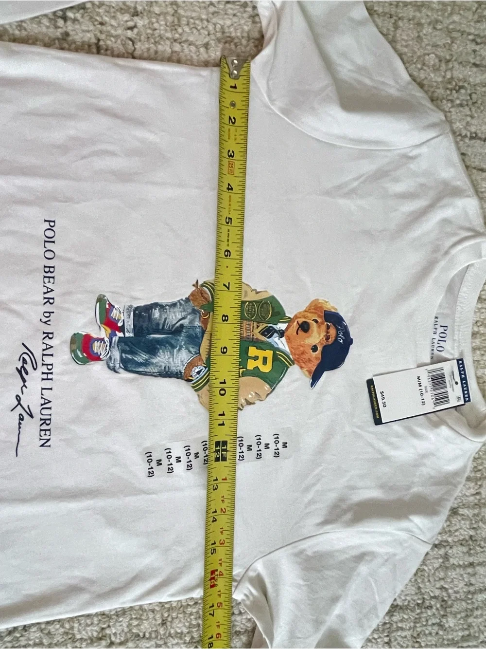 Ralph Lauren Boys Ivory Polo Bear Long Sleeve Top NWT